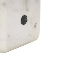 3.5" White Marble Dice Decorative Bookend Set
