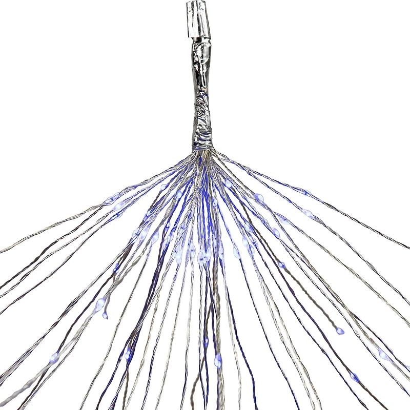 20" LED Lighted Firework Silver Branch Christmas Decoration