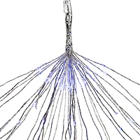 20" LED Lighted Firework Silver Branch Christmas Decoration