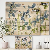 Designart - Bluebell and Columbine Wild Flowers with Butterfly