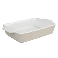 Martha Stewart Taupe Ceramic Rectangular Baker Set