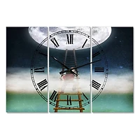Designart Reach for the Moon Modern Multipanel Wall Clock