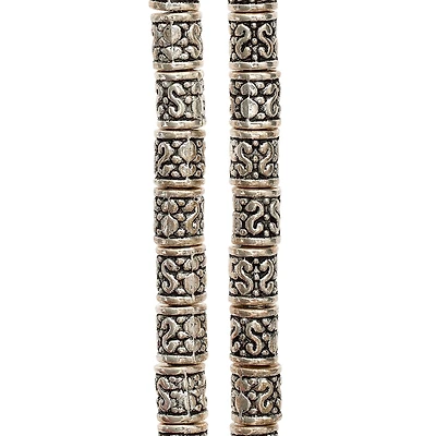 12 Pack:  Antique Silver Tube Beads, 6mm by Bead Landing™