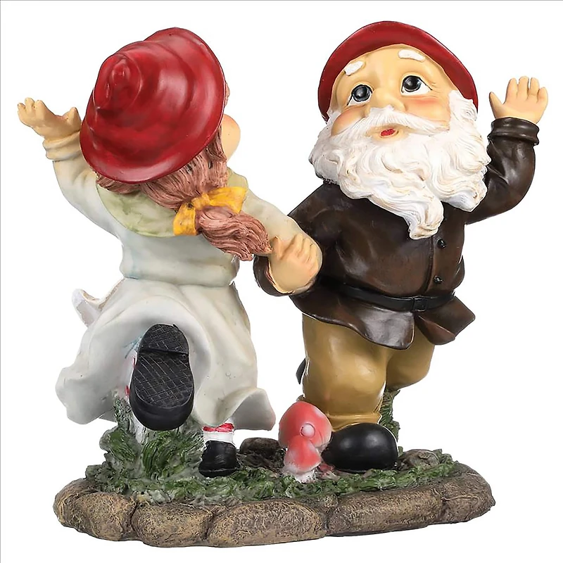 Design Toscano 12" Dancing Duo Garden Gnome Statue