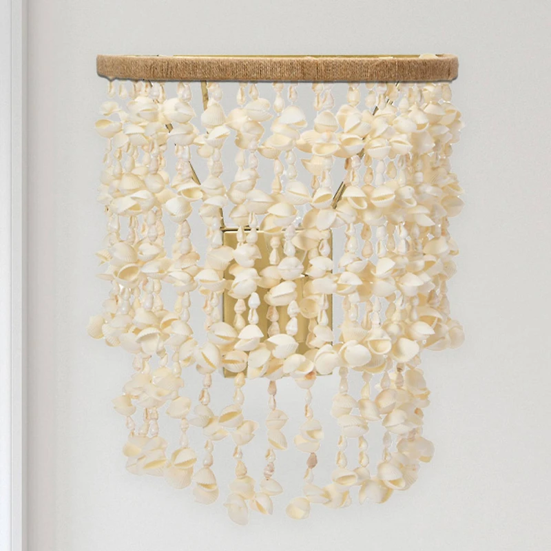 Hello Honey® 10" Round Metal and Shell Wall Sconce