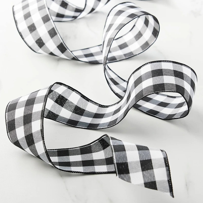 2.5" x 8.3yd. Wired Gingham Ribbon by Celebrate It™ Décor