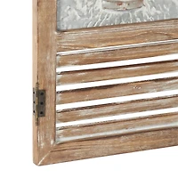 52" Brown Farmhouse Shutter Wall Décor Set