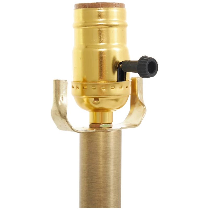 2ft. Gold Metal Abstract Tiered Pillar Accent Lamp with Glass Base