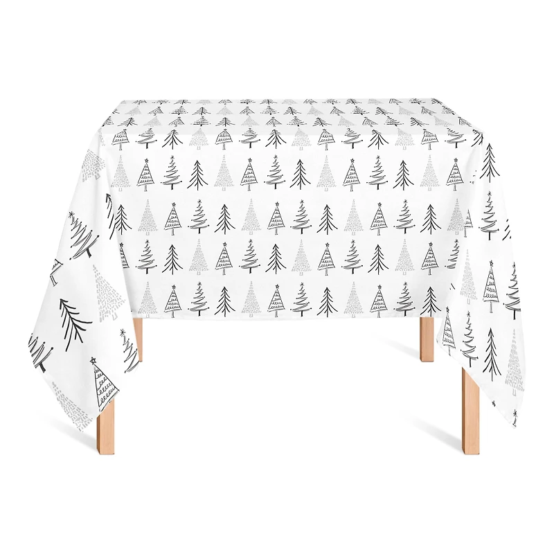 58" Christmas Tree Sketches Tablecloth