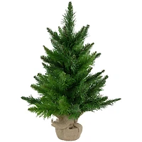 18" Unlit Mini Balsam Pine Medium Artificial Christmas Tree in Burlap Base