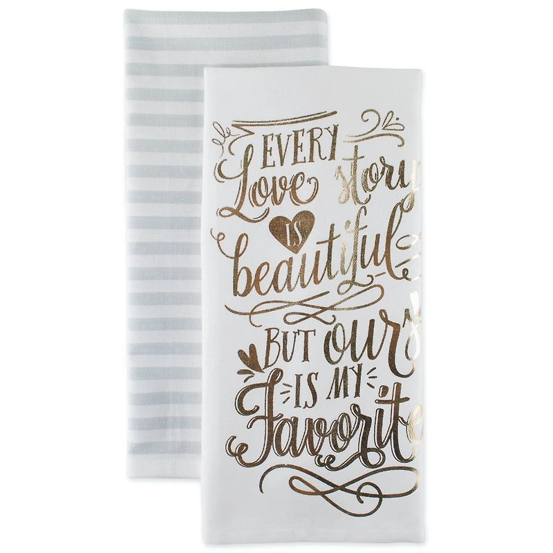 DII® Love Story Printed Dishtowels, 2ct.