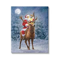 Stupell Industries Santa Riding Reindeer Landscape Canvas Wall Art