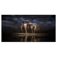 Designart - Elephants Watering in the River