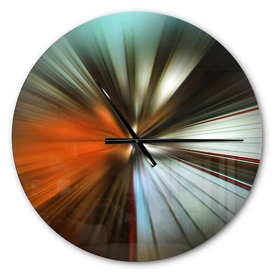 Designart Brown Focus Color Modern Wall Clock