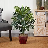 3.16ft. Areca Palm with Wicker Basket Planter