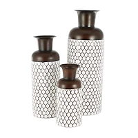 White Metal Tall Trellis Floor Vase, 3ct.