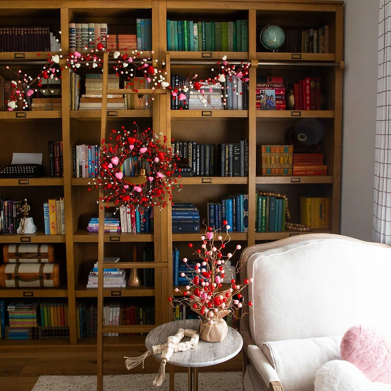 6ft. Artificial Valentine's Day Heart & Berry Twig Garland