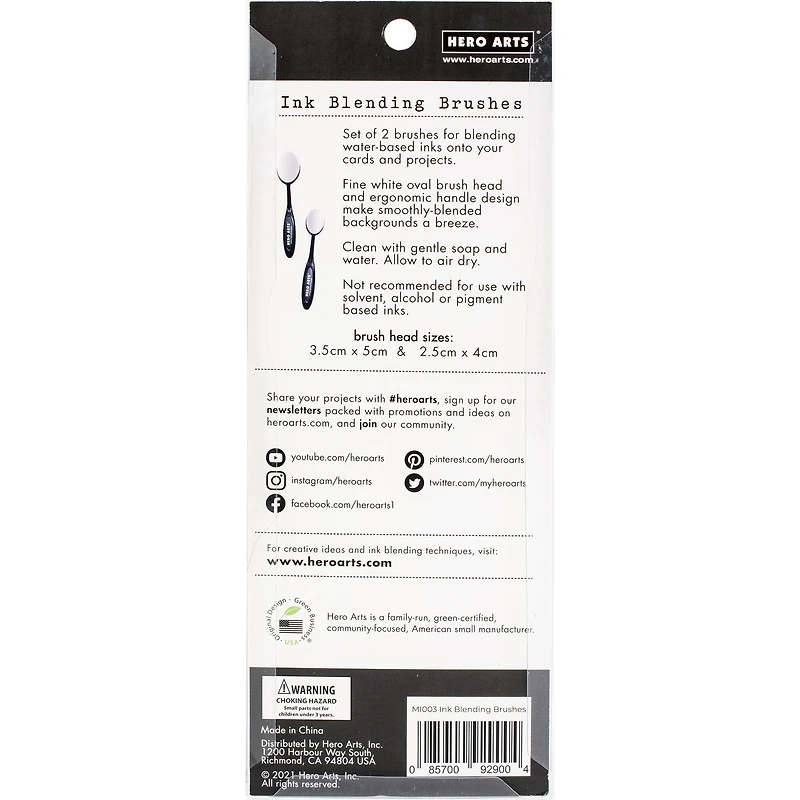 Hero Arts® Hero Hues® Ink Blending 2 Piece Brush Set