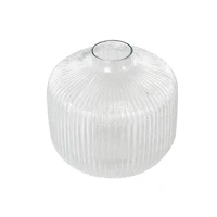 8.5" Clear Short Round Ribbed Glass Vase