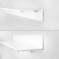 Hangz™ White Reversible No Stud 6" Depth Floating Shelf