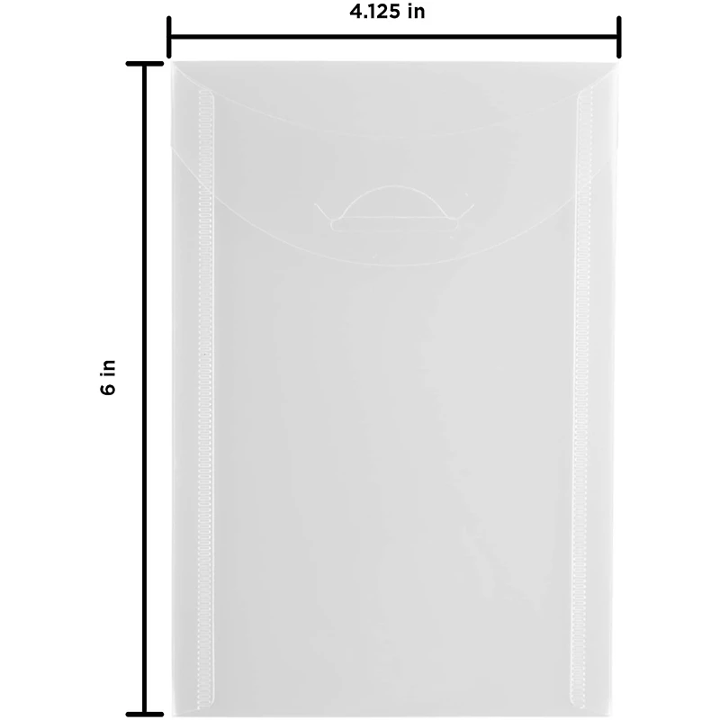 JAM Paper 4.13" x 6" Clear Plastic Tuck Flap Open End Envelopes, 24ct.