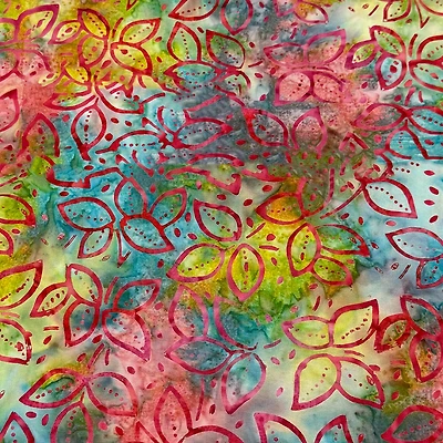 Feldman Premium Indonesian Batik Pastel Leaves Fabric