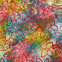 Feldman Premium Indonesian Batik Pastel Leaves Fabric