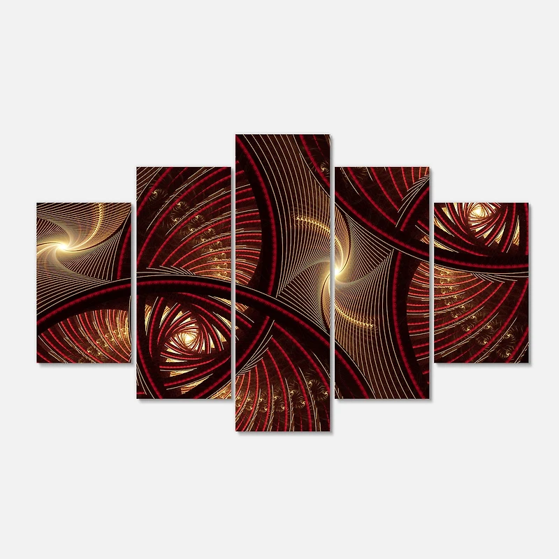 Designart - Brown Symmetrical Fractal Pattern