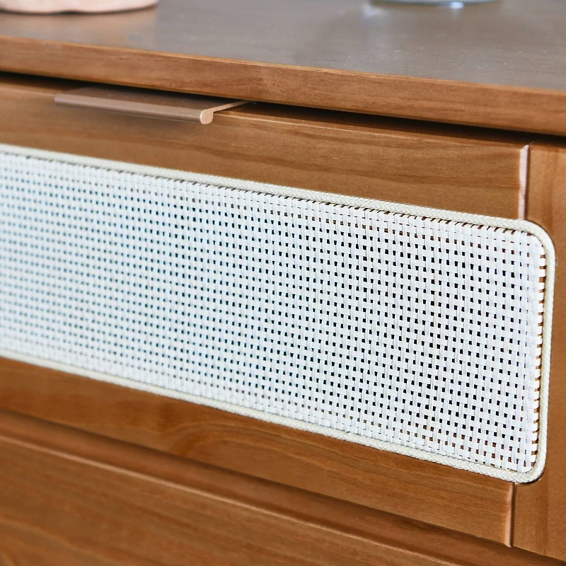 Hello Honey® Crawford 24" Solid Wood Nightstand with Storage Drawers and Cane Detail