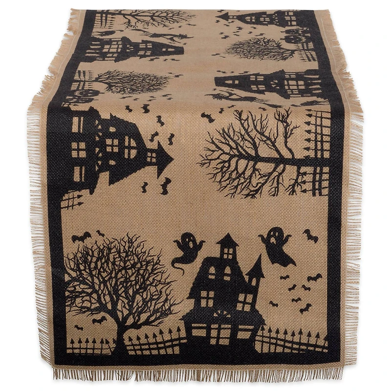 DII® 74" Haunted House Burlap Table Runner