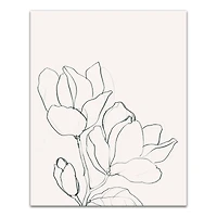 Magnolia Line Drawing 16" x 20" Canvas Wall Art