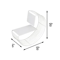 Honey Can Do 18" White Floating Circular Decorative Metal Wall Shelf