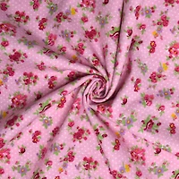 Feldman Pink Flowers & Dots Cotton Flannel