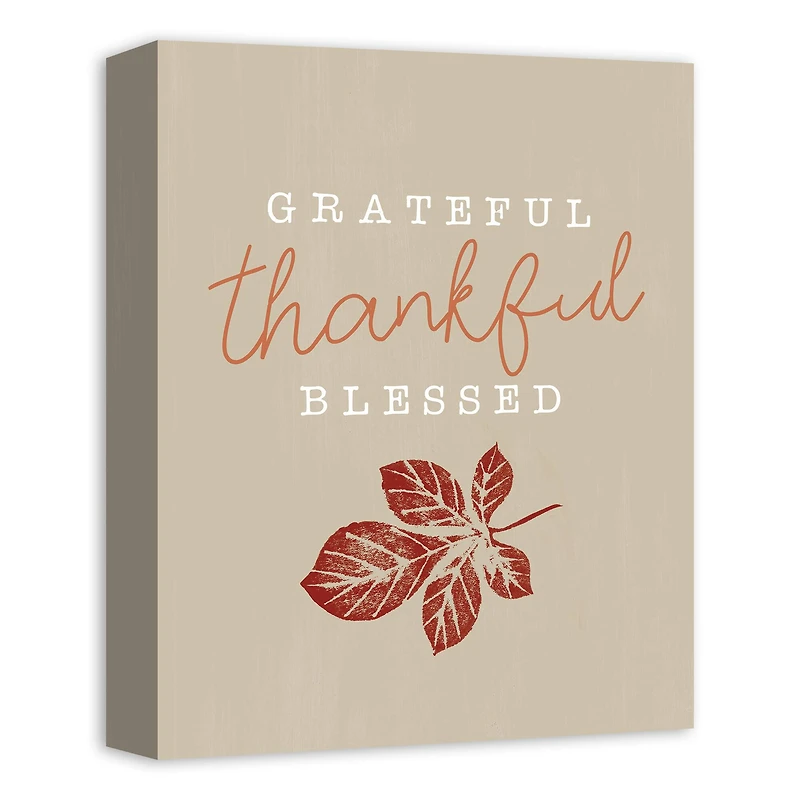 Grateful Thankful Blessed Canvas Wall Art