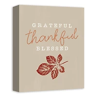 Grateful Thankful Blessed Canvas Wall Art