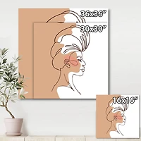 Designart - One Line Portrait of African American Woman II