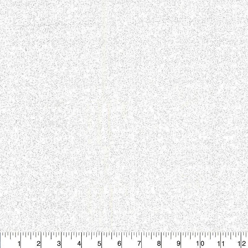 Fabric Traditions Silver Glitter on White Cotton Fabric