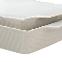 Martha Stewart Taupe Ceramic Rectangular Baker Set