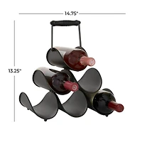 The Novogratz 15" Black Metal Industrial Wine Rack