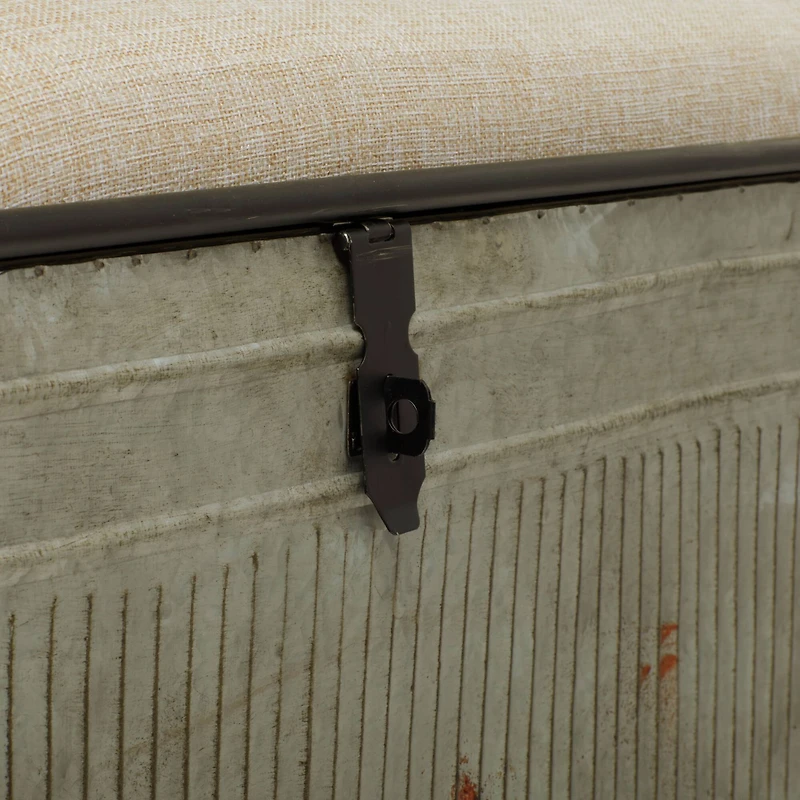 Gray Iron Farmhouse Bench, 19" x 37" x 17"