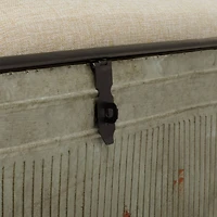 Gray Iron Farmhouse Bench, 19" x 37" x 17"