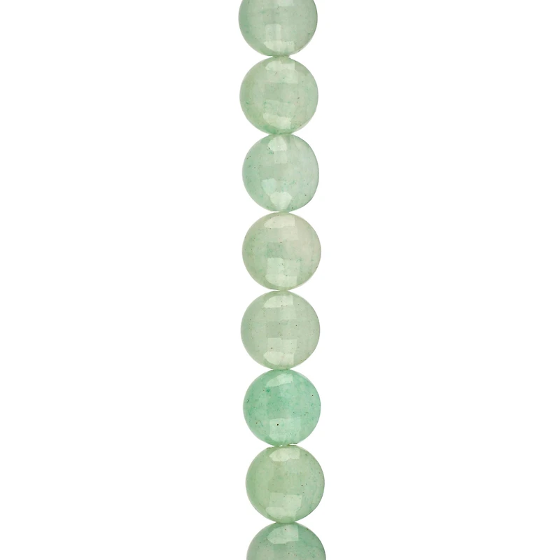 Green Faceted Aventurine Coin Beads, 8mm by Bead Landing™