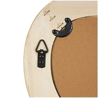 Brown Wood Wavy Wall Mirror with Dimensional Carved Frame