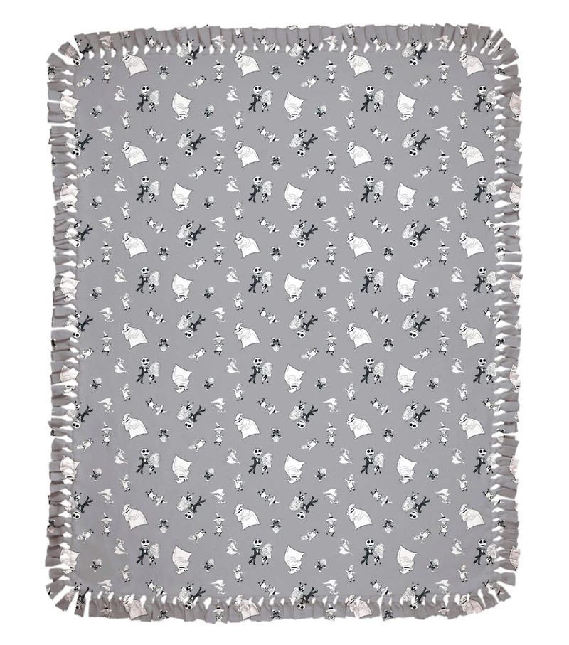 Nightmare Before Christmas 72" Jack & Sally Love No Sew Fleece Throw Kit