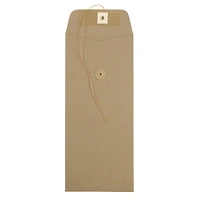 JAM Paper #10 Brown Kraft Paper Bag Business Button & String Closure Premium Envelopes, 50ct.