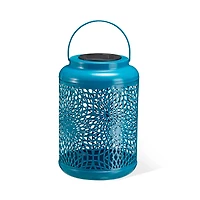 Glitzhome® 9" Cutout Metal Solar Powered Outdoor Hanging Lantern