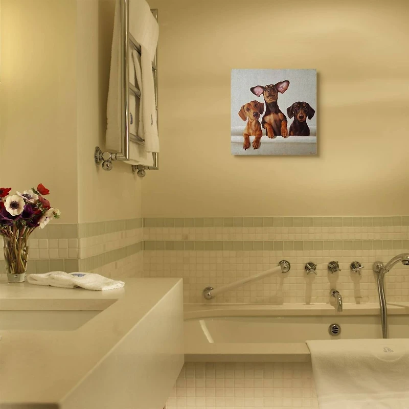 Stupell Industries Dachshunds in the Tub Wall Art