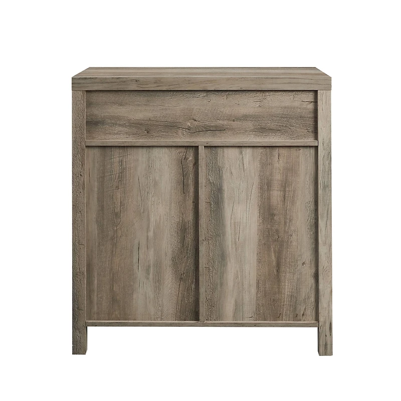 Walker Edison Gray Wash Farmhouse Barn Door Accent Cabinet