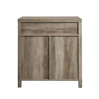 Walker Edison Gray Wash Farmhouse Barn Door Accent Cabinet