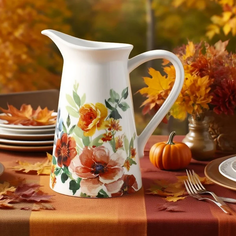 54oz. Fall Floral Ceramic Pitcher by Ashland®
